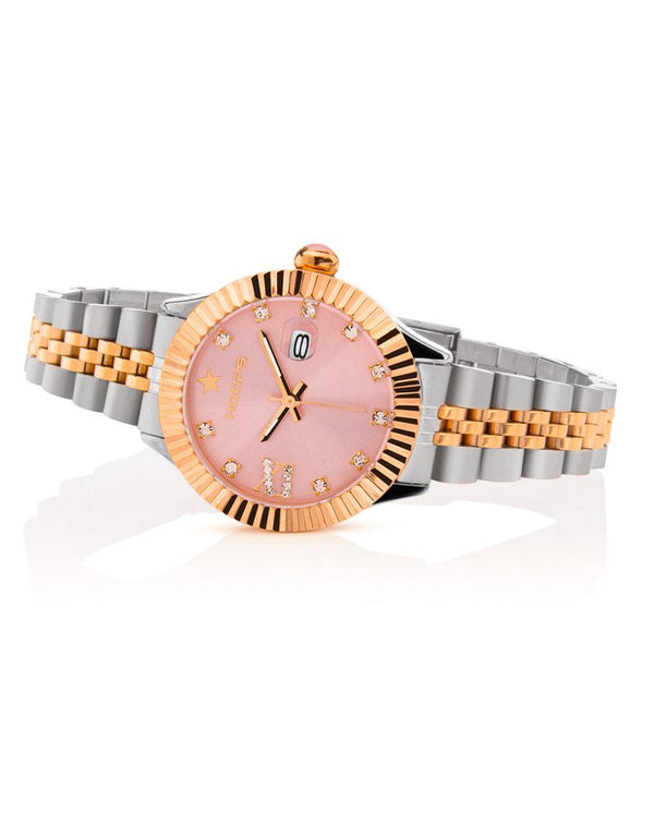 2619LSRG05_OROLOGIO HOOPS NEW LUXURY DIAMONDS SILVER AND GOLD CIPRIA