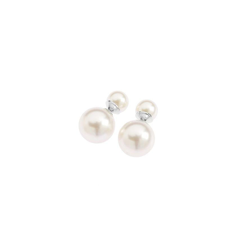 orecchini con perle di vetro e strass