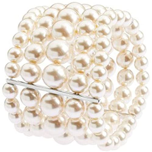 Bracciale elastico con perle di vetro e cristalli