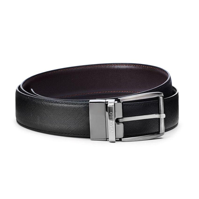 Cintura elegante reversibile nera/marrone 87616